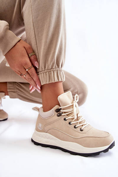 Dámská zateplená trekingová obuv Trappers Světle béžove Otto