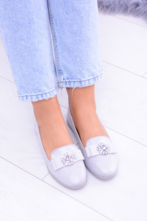 Strieborné dámske balerínske lordy kamienky Rumia