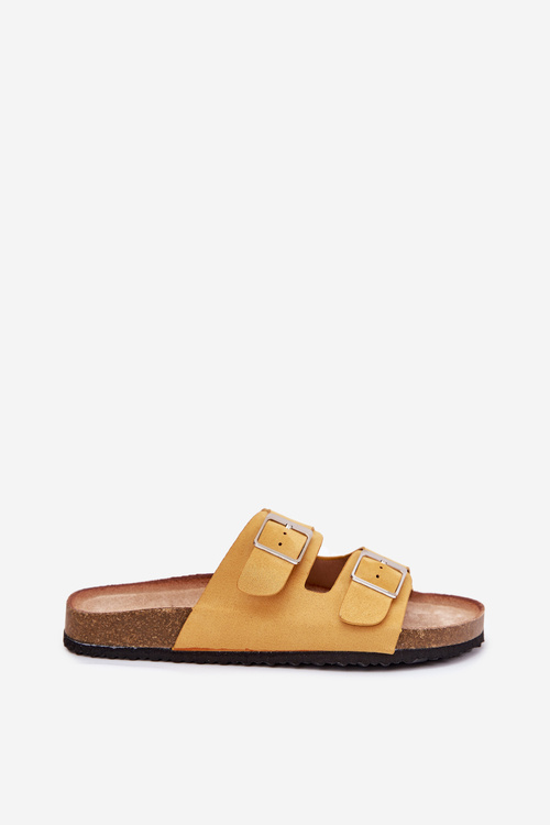 Dámske Sandále Na Korkovej Platforme S Prackou Žlté Evisolla