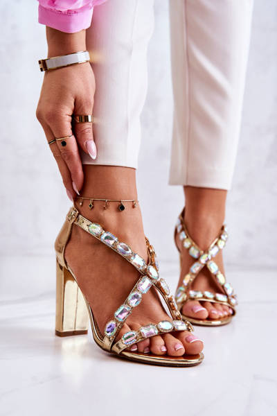 Dámské Sandály Na Podpatku Lu Boo Zlatý 8258-1 Vernee