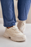 Dámske Športové Topánky Sneakers Na Masívnej Podrážke Svetlo Béžové Lerista