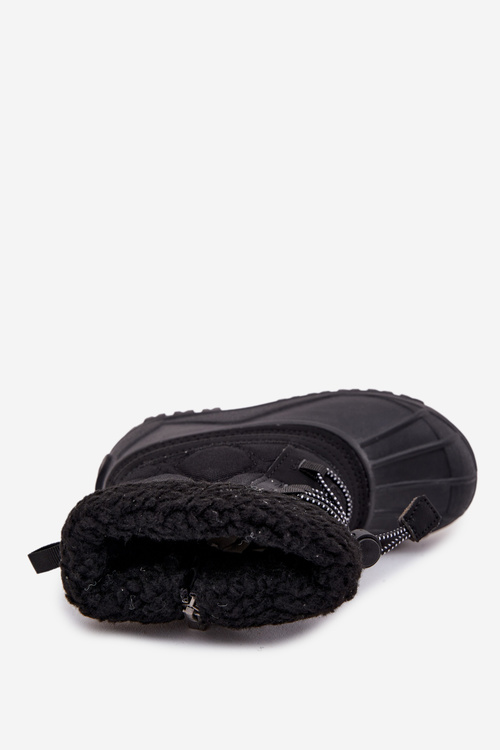 Zateplené detské snehové topánky na zips Big Star OO374073 Čierne