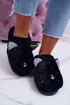 Dámske papuče mačky s ušiami čierna splecppyhead