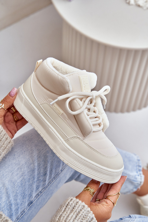 Zateplené dámske tenisky Big Star OO274A531 Krémové