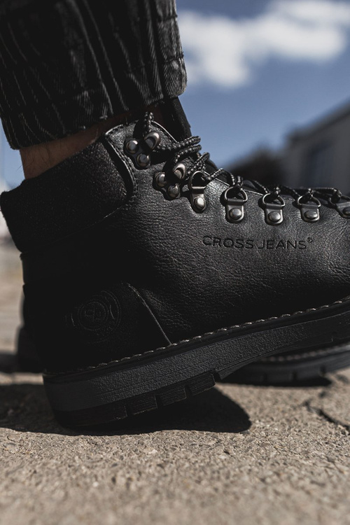 Pánské Vysoké Traperky Cross Jeans Černé EE1R4081C