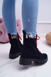 Dámské Kotníkové Boty zateplené Černé Semišové Panther