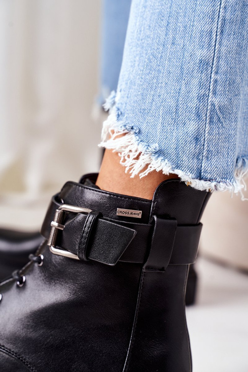 Teplé Kotníkové Boty Workery Cross Jeans EE2R4086C Černé