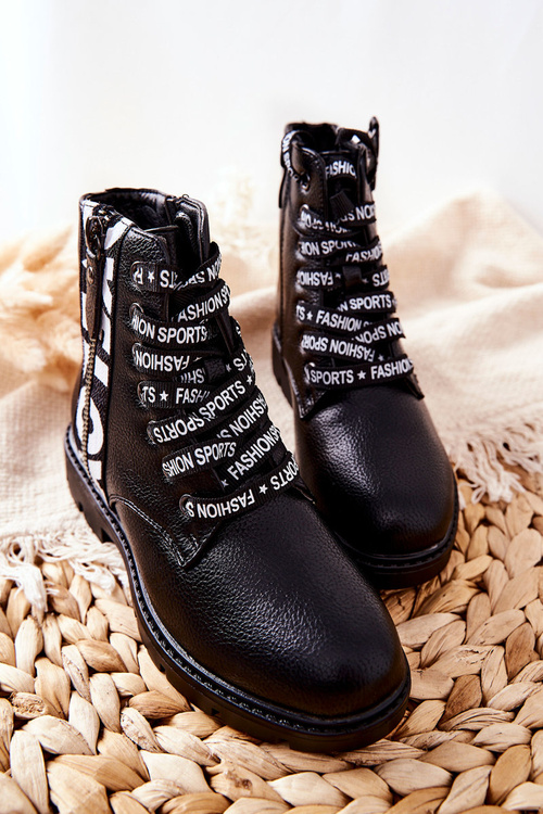 Detské topánky Čierne Pomeranian pracovníci