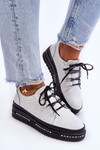 White Leonor Openwork Leather Sports topánky