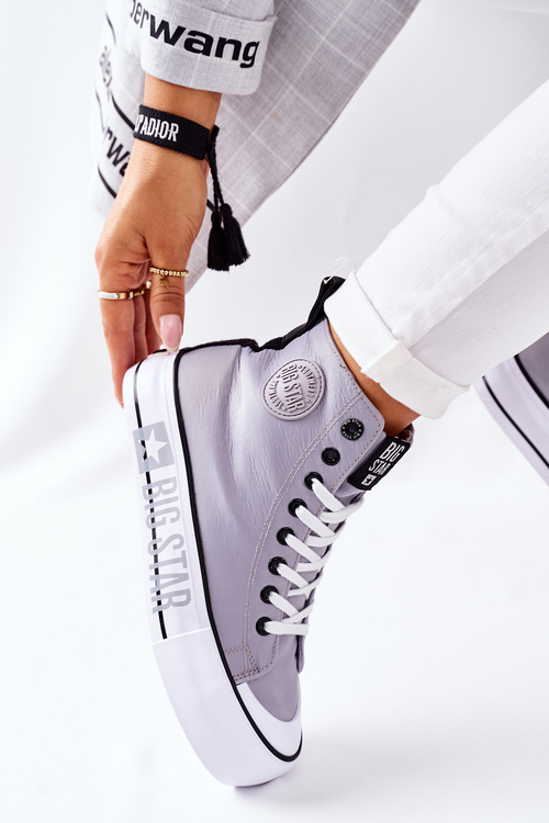 Vysoké tenisky na šedej platforme Big Star II274016