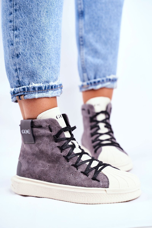 Dámská Sportovní Obuv Goe Kožená Šedá GG2N3049