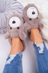 Dámské pantofle s kožešinou medvěd hnědé Bear
