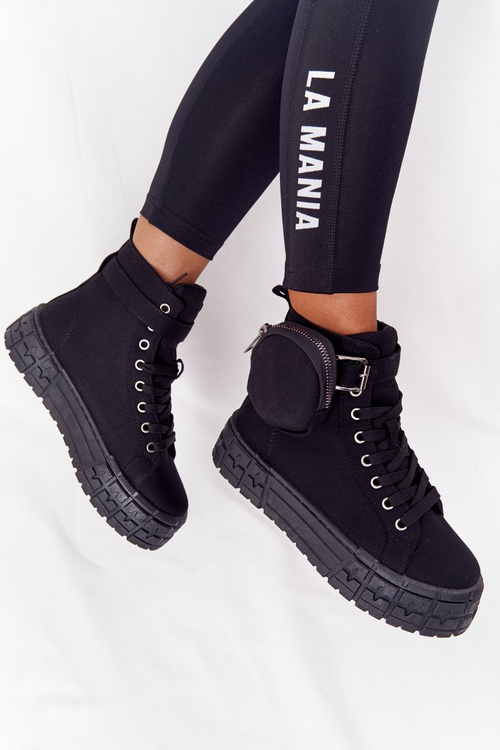 Dámské Tenisky Na Platformě S Ledvinou Černé Popcorn