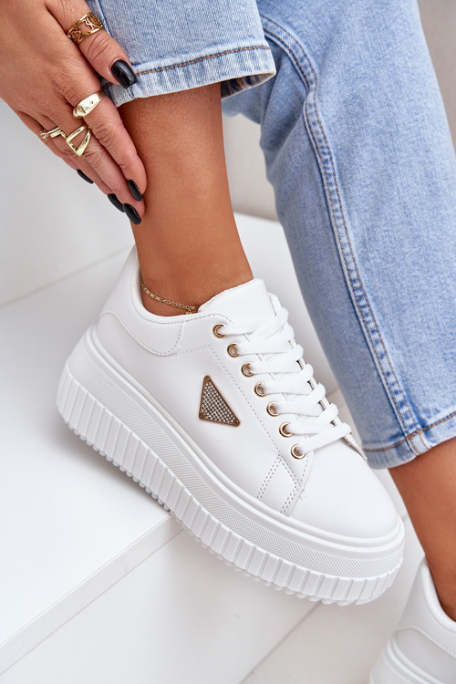 Štýlové Tenisky Na Masívnej Platforme Biele Vallexia