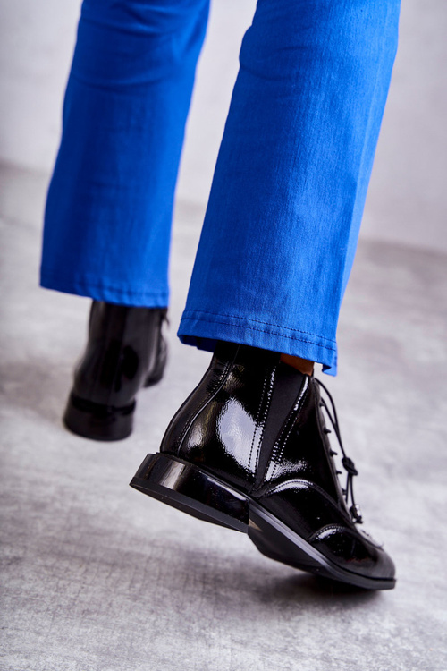 Lakované Holínky S Dekorací Černe Betrix