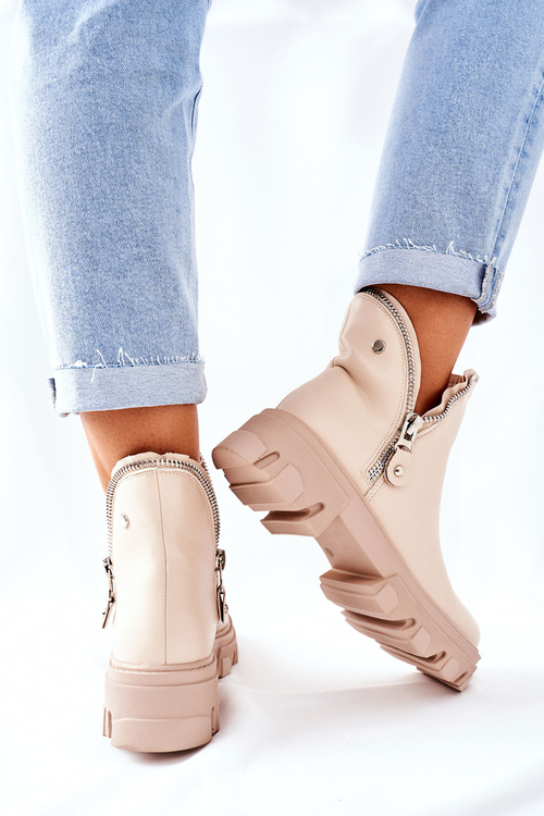 Ženské rytmické béžové topánky s výrezmi