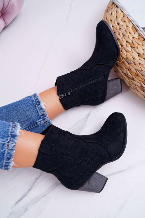 Dámské Kotníkové Boty Na Podpatku Černé Nutriso