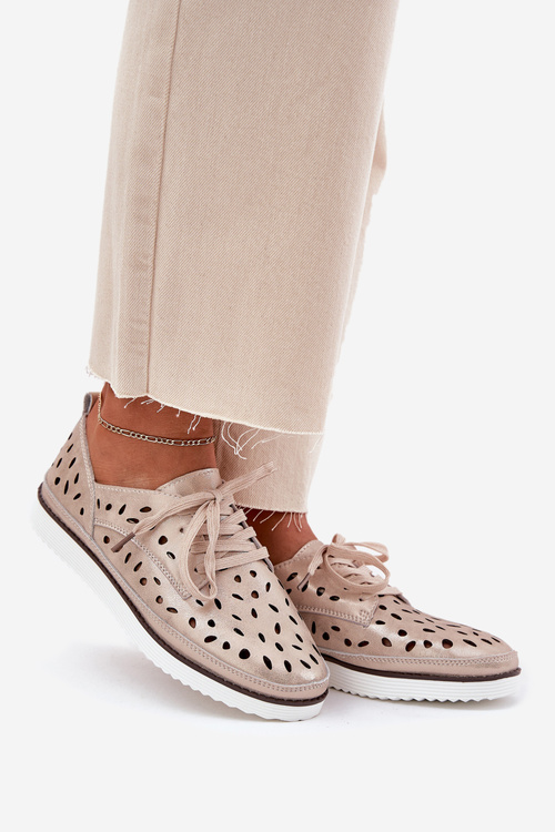 Dámské Kožené Polobotky S.Barski LR51-611 Zlaté