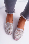 Dámske baleríny lu boo spletené striebro 4ever