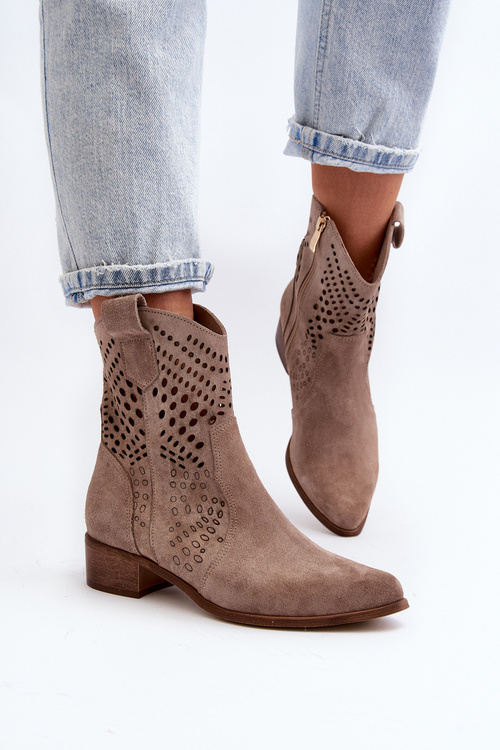 Dámské černé lodičky na podpatku Zazoo 3394/2 Kapučíno