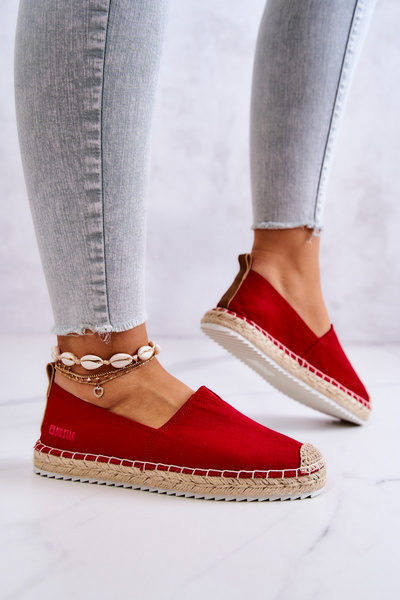 Espadrilky Na Pletené Podrážce Big Star HH274494 Červená
