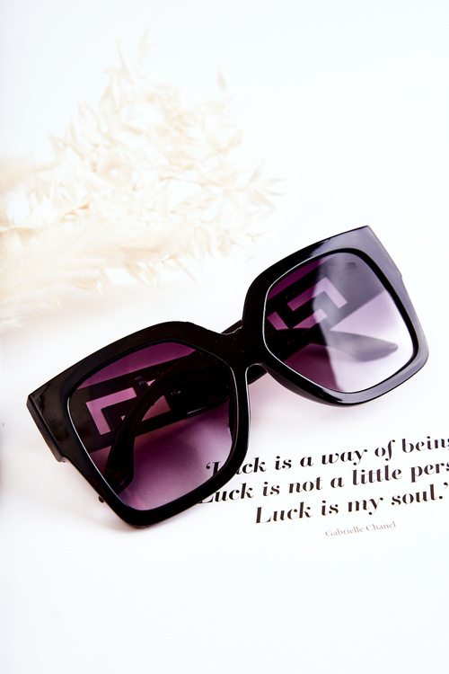 Módní dámské sluneční brýle V120045 Černá a zlatá