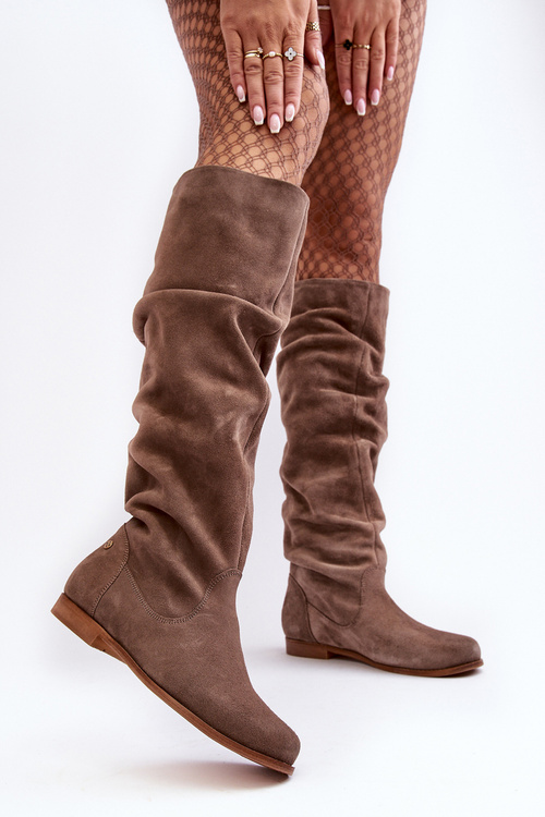 Dámské semišové kotníkové boty Maciejka 05790-04 Bežové