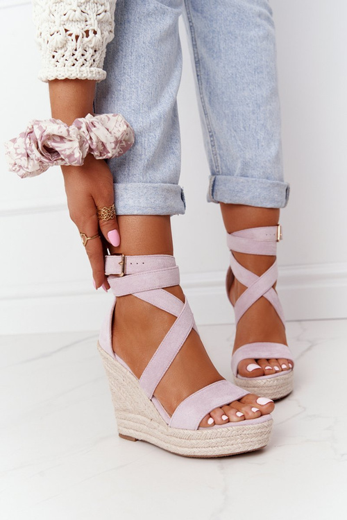 Klínové Sandály S Copánky Fialové Lanzarote