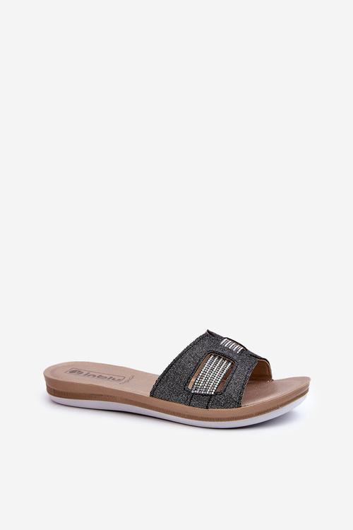 Pohodlné Lesklé Dámske Papuče Inblu BA000050 Čierne