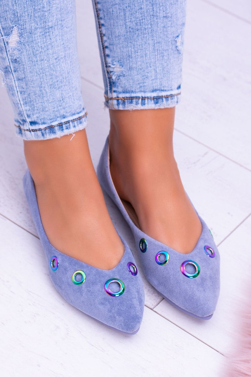 Lu Boo Blue Ballerinas v benzíne Spitz Octavia