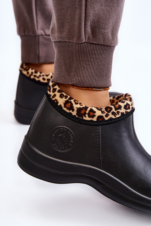 Dámské nazouvací teplé boty do deště Skvrny černá Izera