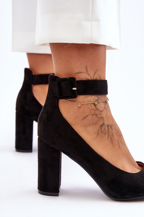 Semišové elegantné čerpadlá čierna gloria