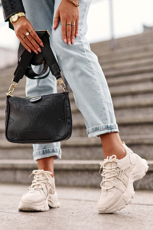 Masívne dámske športové topánky béžové béžové toderus