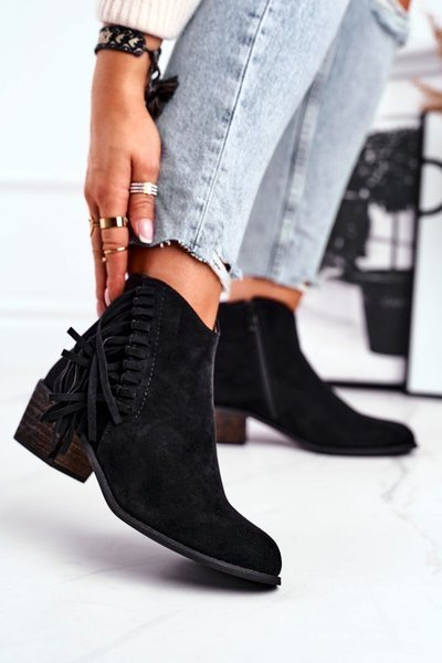 Dámské Kotníkové Boty Kovbojské Černé Mirage