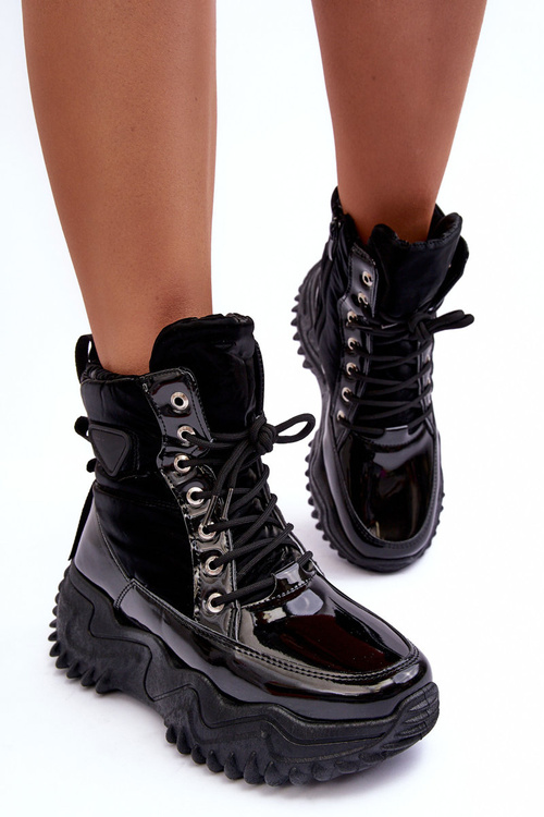 Izolované topánky na masívnej plošine Czarne Lanleh