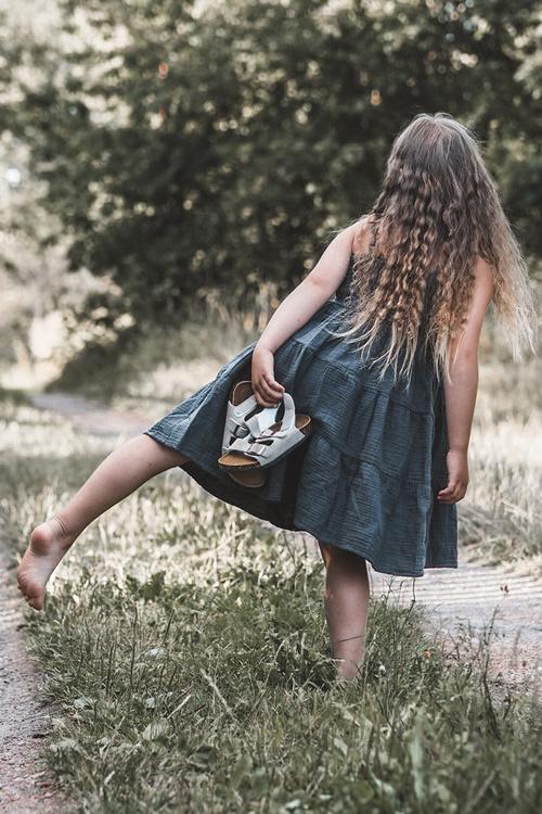 Dětské sandálky na korkové platformě se suchým zipem šedé Rorria