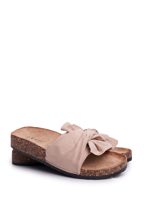 Ženské žabky Cork Flops Beige Felis Bows