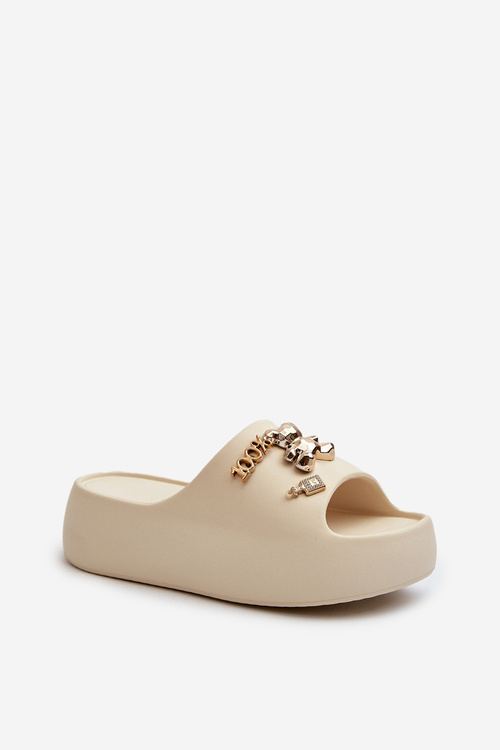 Dámské Lehké Pěnové Žabky S Ozdobami Beige Orchia