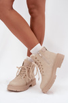 Dámske zimné topánky s kožušinou na zips svetlo béžové Tharika