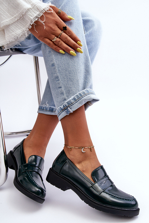 Klasické Dámské Mokasíny Zelené Faradays