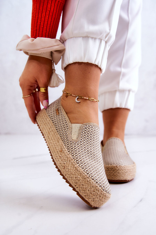 Dámské pletené tenisky Slip On Big Star JJ274394 Béžová