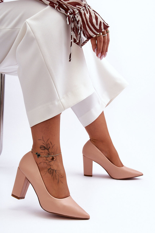 Klasické lodičky na sloupku Nude Odessa