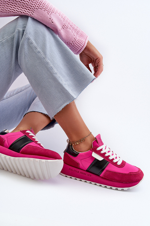 Dámske tenisky na platforme Big Star NN274500 Memory Foam System Fuksia