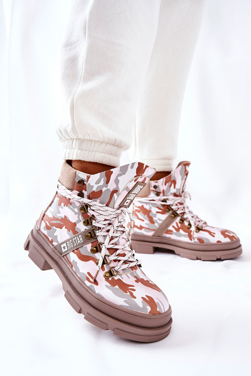 Kožené Turistické Boty Big Star II274369 Moro šedé