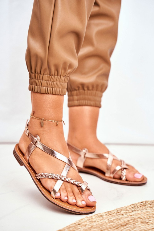 Dámske ploché sandále ružové zlato Laurence