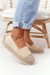 Espadrilles na platforme Straw S. Barski Beige