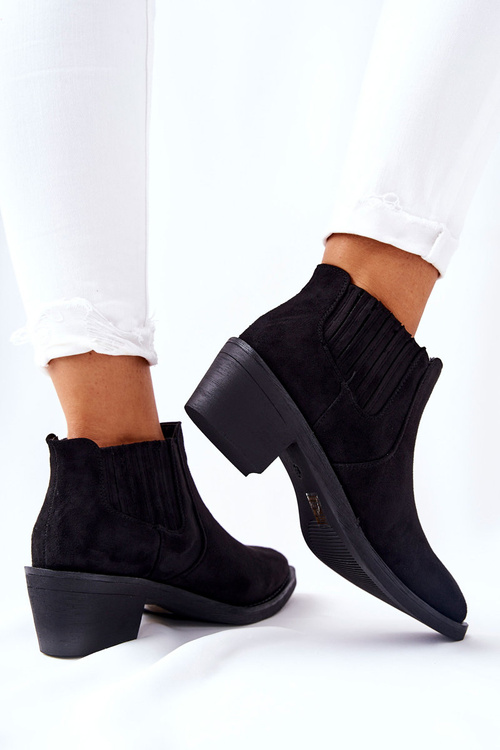 Semišové Nazouvací Boty Černé Assanella