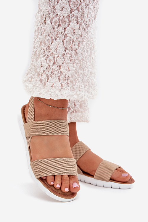 Klasické Dámske Nazúvacie Sandále Béžové Felira