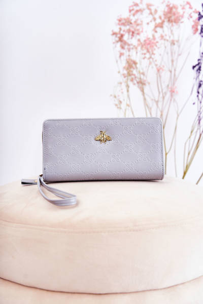 Dámska veľká peňaženka s svetlo modrou dekoráciou Fabio