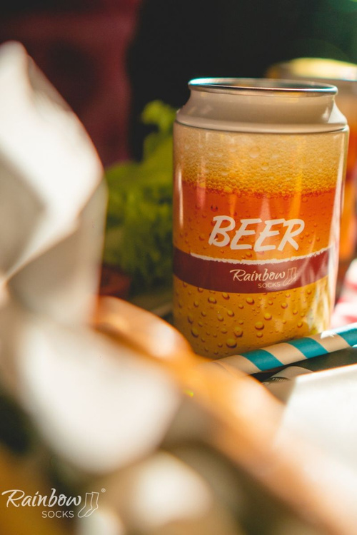 Duhové ponožky Pivo v plechovce 1 pár